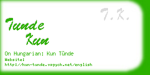 tunde kun business card